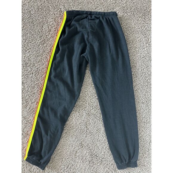 Aviator Nation 5 Stripe Sweatpants | Charcoal Gray | Size Small - Picture 2 of 5
